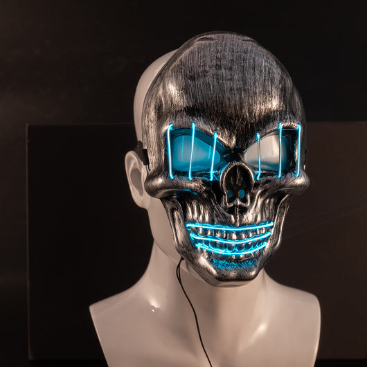 Máscara Luminosa Calavera y Tibias Cruzadas con Luz Fría para Fiestas - Image 10