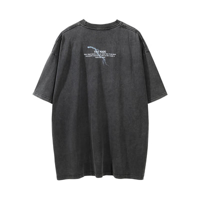 Camiseta Estampada Lavada y Desgastada para Hombre - Image 8