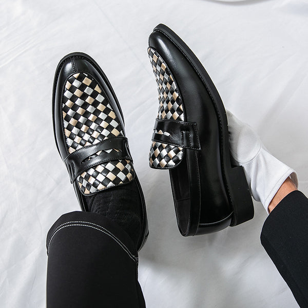 Zapatos de Cuero Casual con Punta Afilada para Hombre