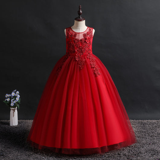 Vestido Princesa Elegante sin Mangas con Borlas Bordadas - Image 12