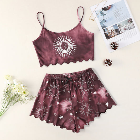 Shorts y Pijama Estampado Sol Luna - Comodidad Total