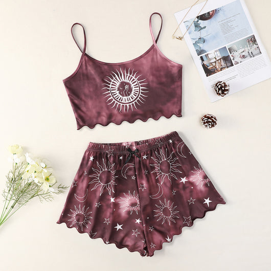 Shorts y Pijama Estampado Sol Luna - Comodidad Total