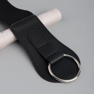 Cinturón Elástico PU Otoño Invierno para Mujer - Café y Negro Elegante - Image 9