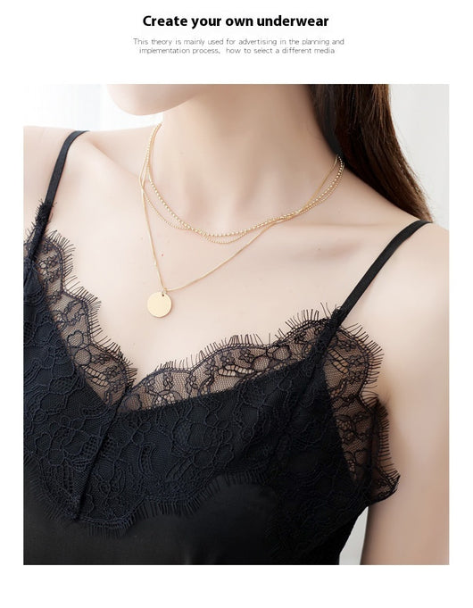 Camisola de Encaje para Pestañas en Seda Satinada para Mujer - Image 26