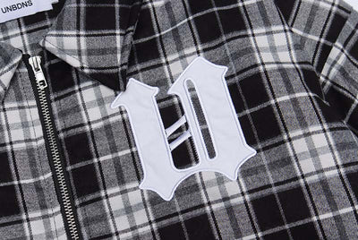 Chaqueta Acolchada de Algodón con Cuadros y Letras Bordadas para Hombre - Image 23