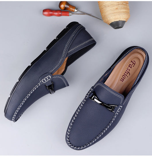 Zapatos Casuales Extra Grandes de Cuero con Suela Gommino Ancha - Image 8
