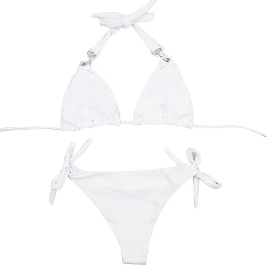 Bikini Bandeau Dividido Color Sólido - Image 2