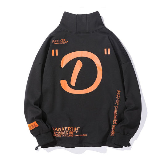 Sudadera Cuello Alto Holgada con Bordado