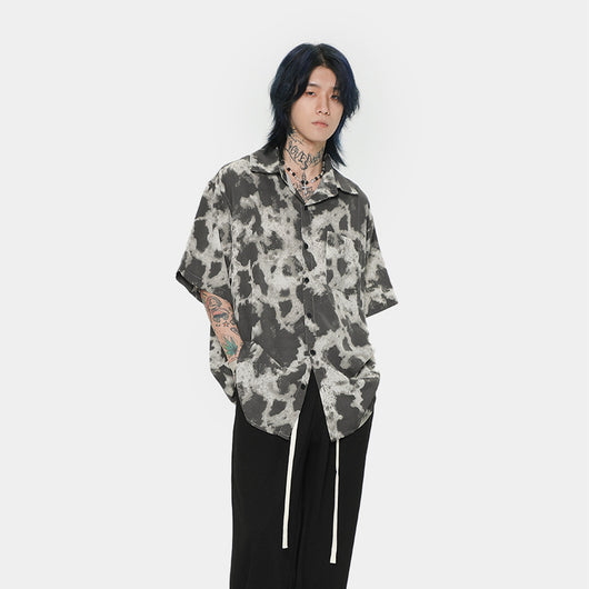 Camisa Retro Estilo Hong Kong Hombre - Manga Corta Suelta Estampada para Verano - Image 10