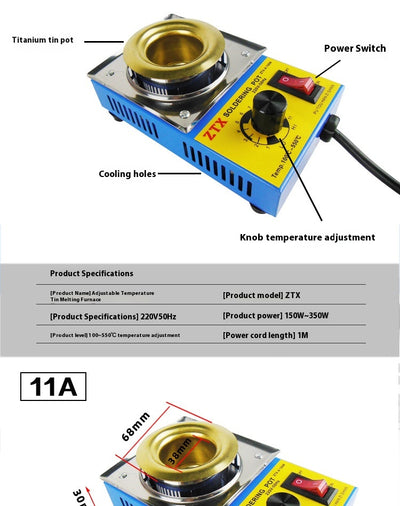 Horno Fusionador de Estaño Profesional 150-350W con Recubrimiento de Titanio - Image 17