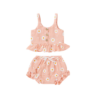 Conjunto de Dos Piezas para Niña con Tirantes y Shorts Estampado - Image 6
