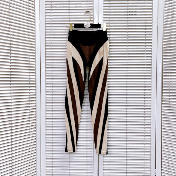 Leggings Deportivos con Malla y Costuras Decorativas para Mujer