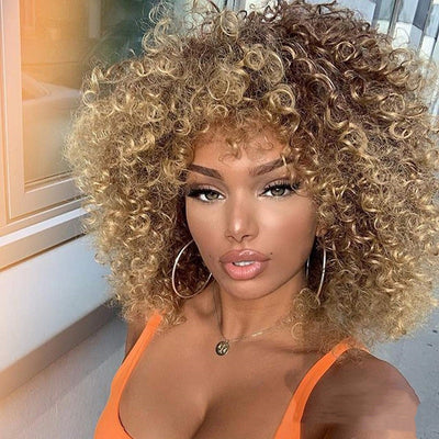 Peluca Afro Rizada Corta de Fibra Sintética Premium - Image 6