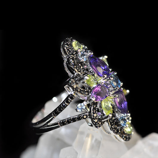 Anillo de Amatista con Incrustación Elegante para Mujer - Image 2