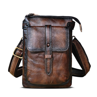 Bolsa Bandolera de Cuero para Hombre - Mochila Compacta con Soporte para Cámara - Image 15
