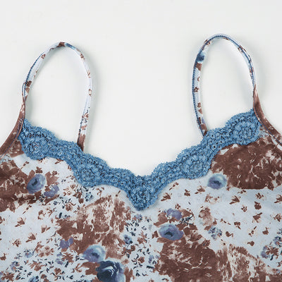 Chaleco Estampado Floral con Top de Encaje para Mujer - Image 10