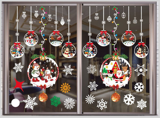 Pegatinas Navideñas para Ventanas en Colores Festivos - Image 49