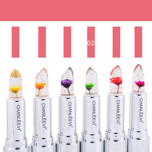 Labial Cristal Cambio de Temperatura con Hoja de Oro Floral - Image 5