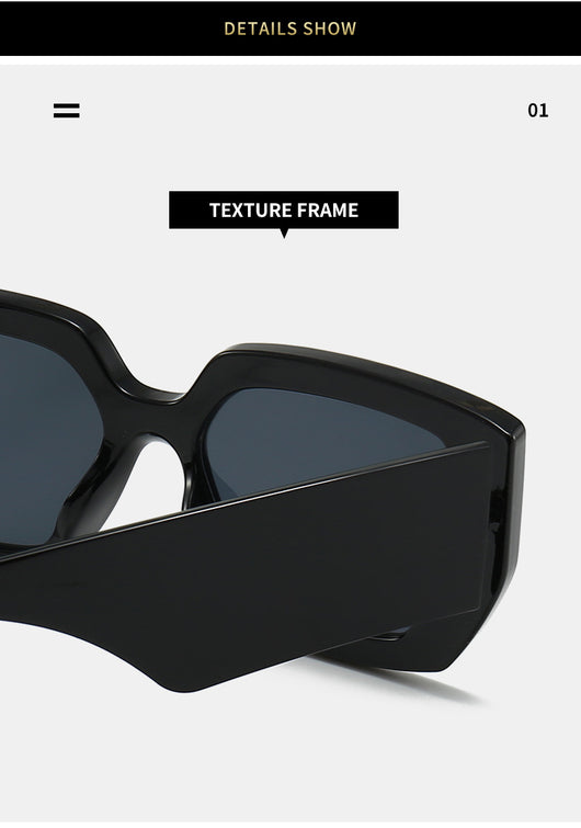 Beige square frame sunglasses with dark gray lenses, featuring a thick, fashion-forward design. - Image 22