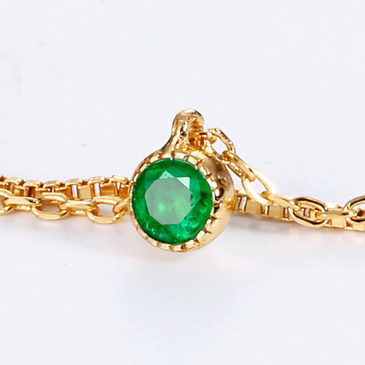 Pulsera de Plata Esterlina con Esmeralda Natural de Dos Capas - Image 5