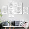 Póster Lienzo Mapa de Alemania Moderno - Decoración Urbana