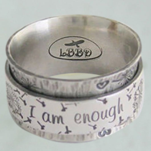 Anillo Vintage Unisex 'Soy Suficiente' con Letras - Image 7