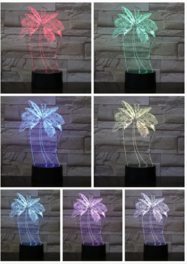 Lámpara 3D de Palmera Tropical - Luz Nocturna Ilusión Óptica - Image 8