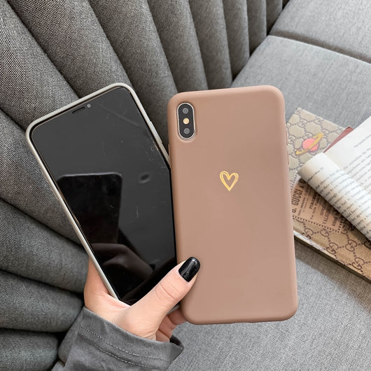Funda Protectora de Silicona Suave - Diseño Minimalista Love