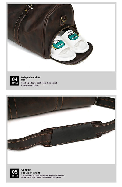 Bolsa Mensajero de Cuero para Viajes - Gran Capacidad Portátil - Image 21