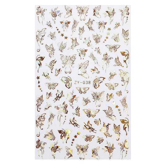 Calcomanías de Uñas Efecto Mariposa con Brillo Láser - Image 16