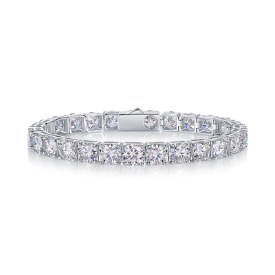 Pulsera de Plata Gravitacional - Lujo Accesible con Moissanita Premium y Baño de Platino