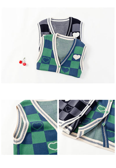 Chaleco Retro Cuadros Vichy Escote en V para Mujer - Image 4