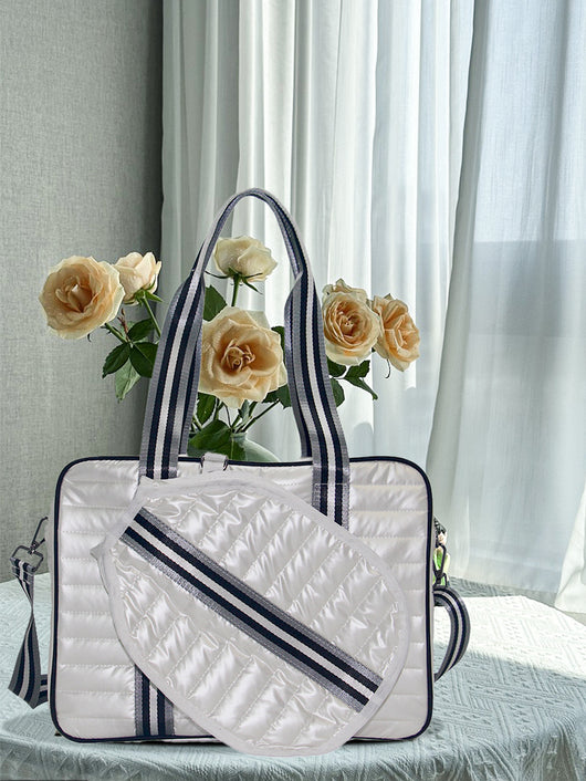 Bolsa Deportiva Tenis Crossbody a Rayas con Bandolera - Image 58