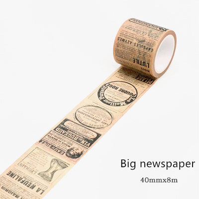 Washi tape with a black gothic-style alphabet letter pattern on a white background, showing a partial alphabet. - Image 4