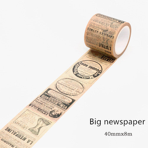 Washi tape with a black gothic-style alphabet letter pattern on a white background, showing a partial alphabet. - Image 4