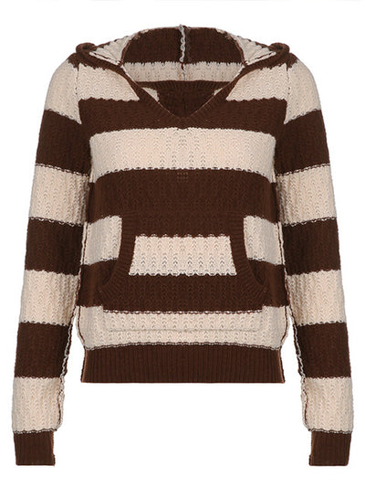 Sudadera con Capucha Kawaii a Rayas - Jumper Vintage Preppy - Image 2