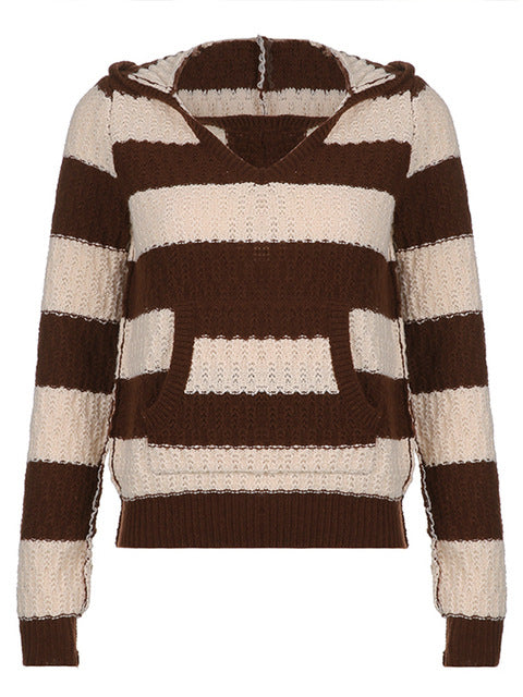 Sudadera con Capucha Kawaii a Rayas - Jumper Vintage Preppy - Image 2