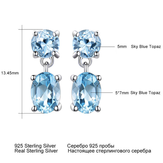 Aretes Largos de Zafiro para Mujer - Elegancia y Personalidad - Image 4