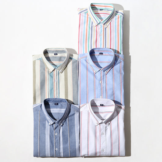 Camisa Oxford de Algodón a Rayas Antirruga para Hombre - Image 2