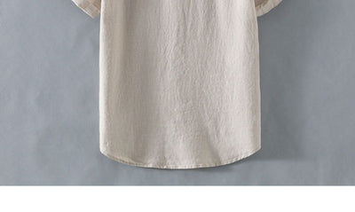 Camisa de Lino Suelta Manga Corta - Comodidad Casual - Image 22