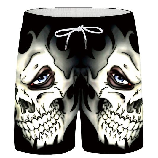 Shorts Deportivos con Estampado 3D Calavera para Hombre