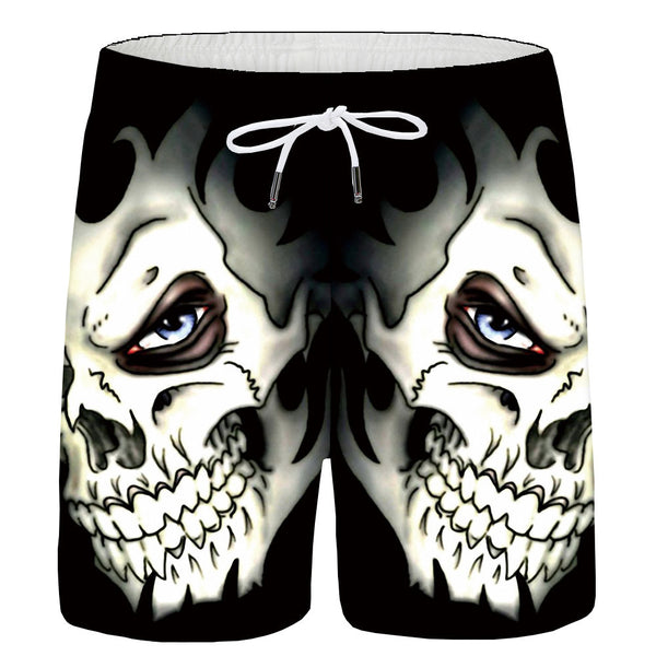 Shorts Deportivos con Estampado 3D Calavera para Hombre