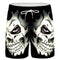Shorts Deportivos con Estampado 3D Calavera para Hombre
