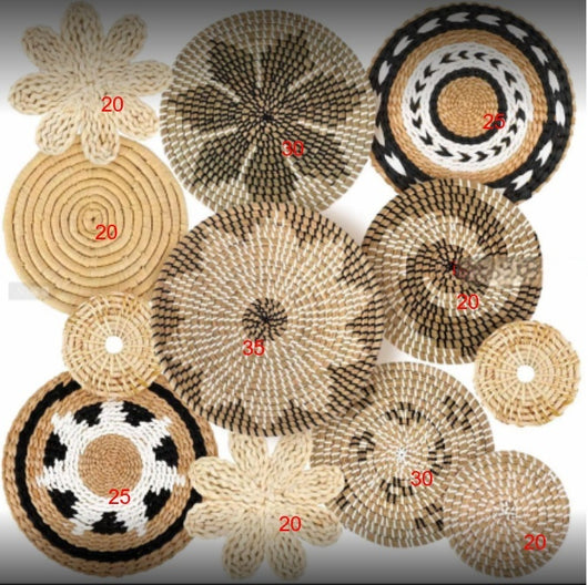 Decoraciones Bohemias Tejidas en Paja - Combinación de Pared Artesanal - Image 13