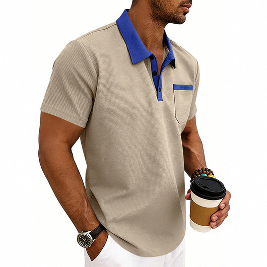 Polo Holgado de Punto Waffle para Hombre - Manga Corta - Image 39