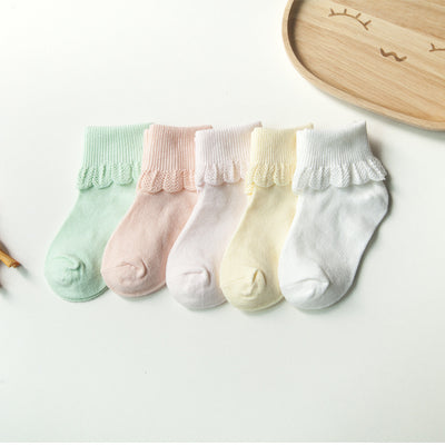 Calcetines Infantiles de Algodón Transpirable con Puño Ajustable