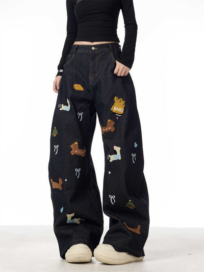 Pantalones Jeans Anchos Patchwork Salchicha Mujer - Casual y Cómodo - Image 3