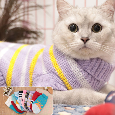 Suéter para Gato Multicolor con Cuello Solapa - Diseño Casual - Image 36