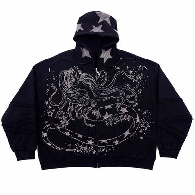 Sudadera Snake Demon Girl con Diamantes - Image 9