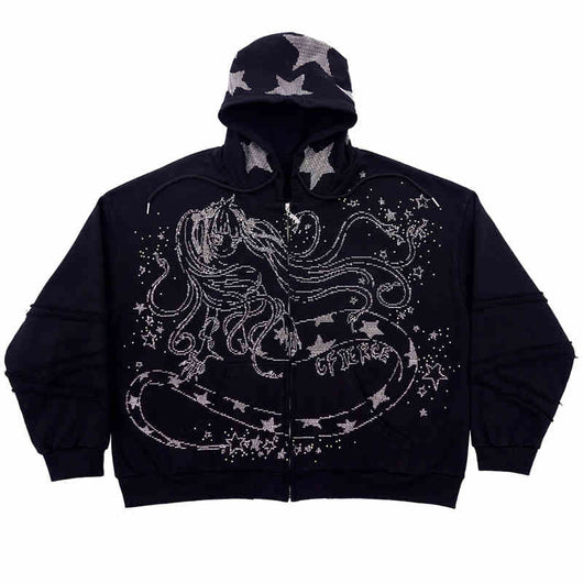 Sudadera Snake Demon Girl con Diamantes - Image 9